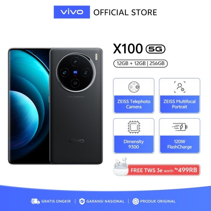 vivo X100 (12/256) - ZEISS Telephoto Camera, ZEISS Multifocal Portrait, Dimensity 9300, 120W FlashCh