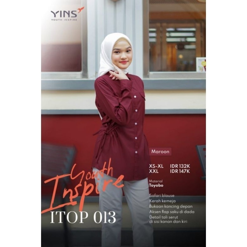 YINS - Blouse ITOP 013 Nibras - Kemeja Wanita Baju Kuliah Kantor Outfit Muslimah