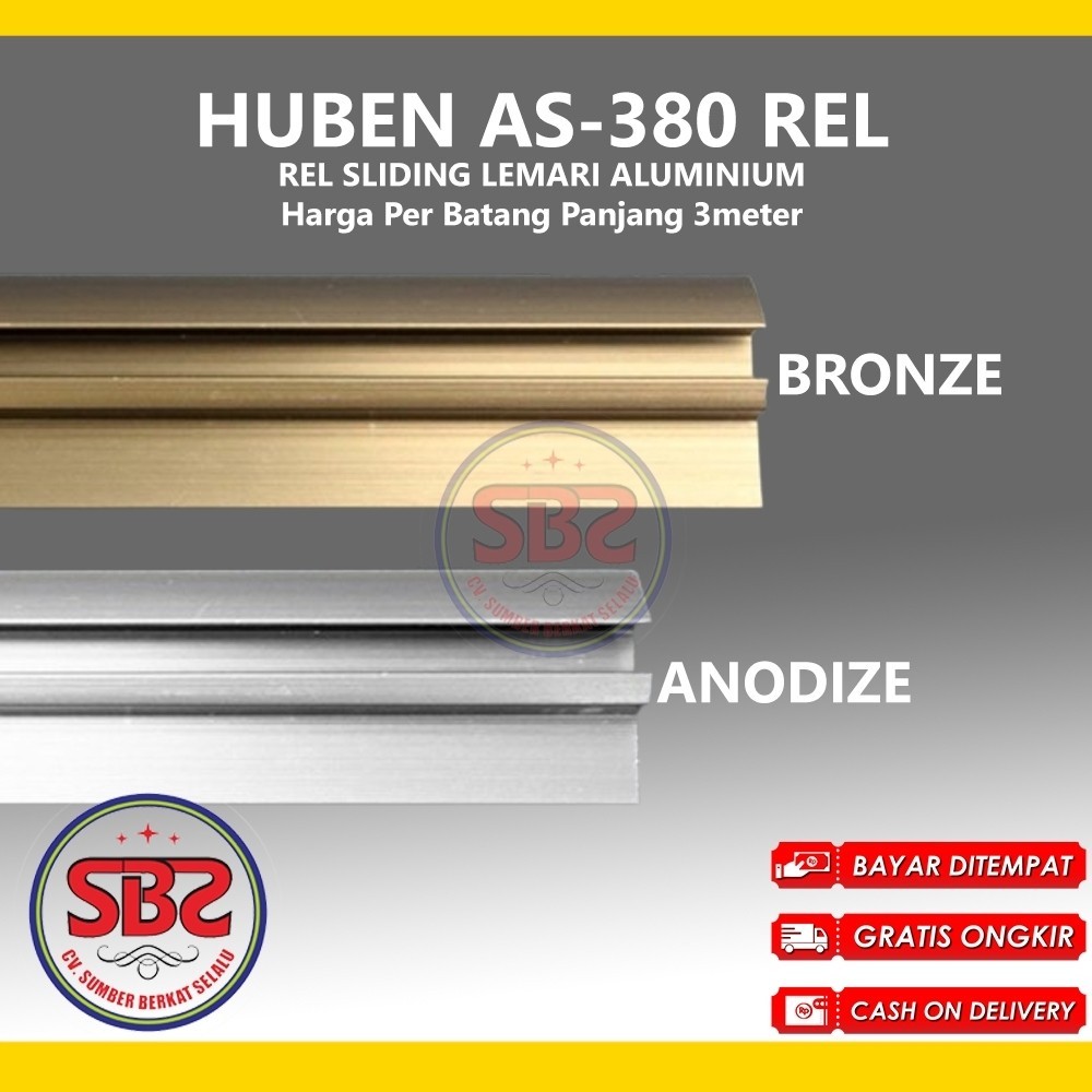 HUBEN AS-380 Rel Pintu Lemari Geser - Sliding Huben AS-380