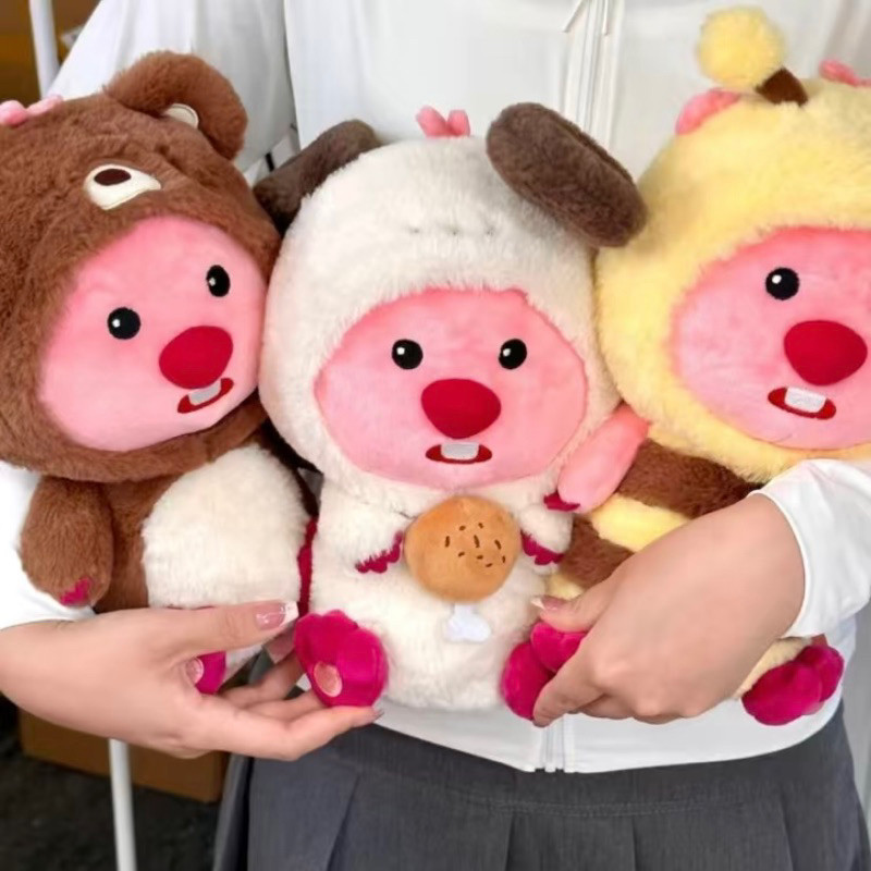 WD53ER Boneka Loopy Zanmang Miniso Pororo Doll Kado Boneka Anak Perempuan Plushie Pink Kostum