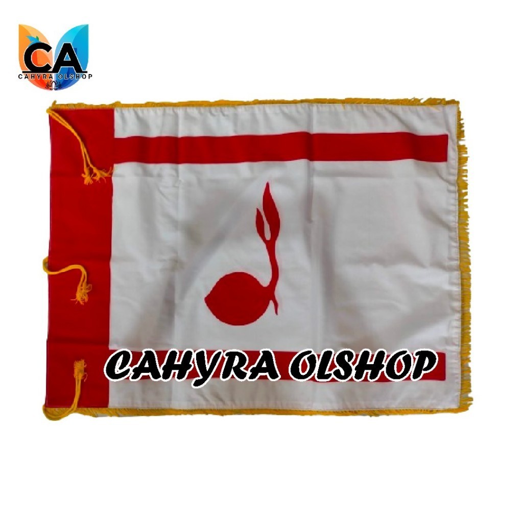 PROMO Bendera Pramuka tunas kelapa 2 sisi ukuran 110 x 80 cm rumbai kuning. bendera panji kantor. be