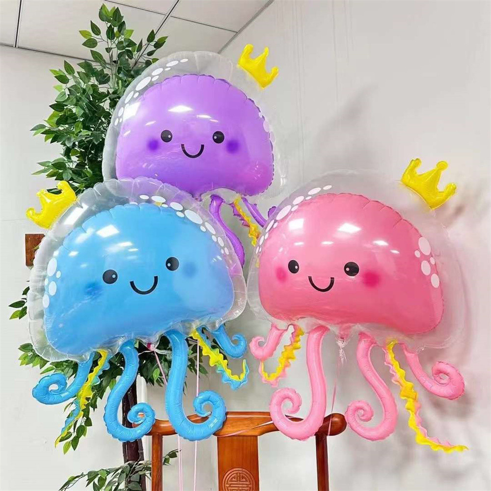 1pcs 17inch Double Bubble Jellyfish Balloon With Love Aluminum Balloon Party Decoration Kids Birthda
