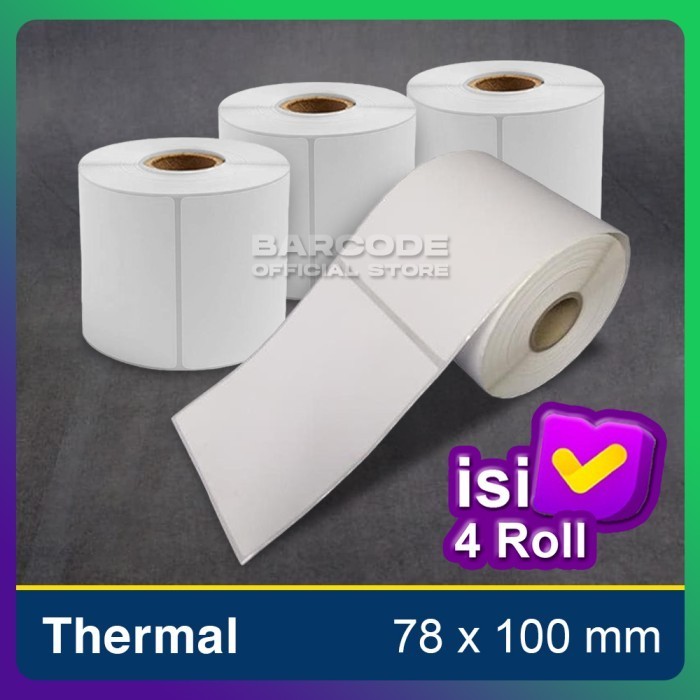 

Label Termal 78x100mm 78x100 Sticker Barcode 78 x 100 mm 1 Slop -TMA56