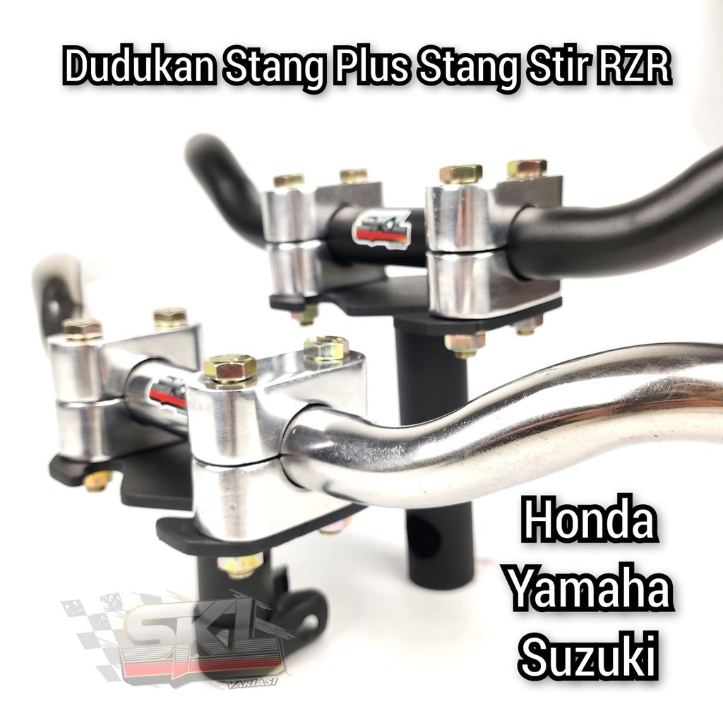 PAKET STANG RZR PLUS DUDUKAN STANG RACING ROAD RACE UNIVERSAL MOTOR HONDA YAMAHA SUZUKI SATU SETT