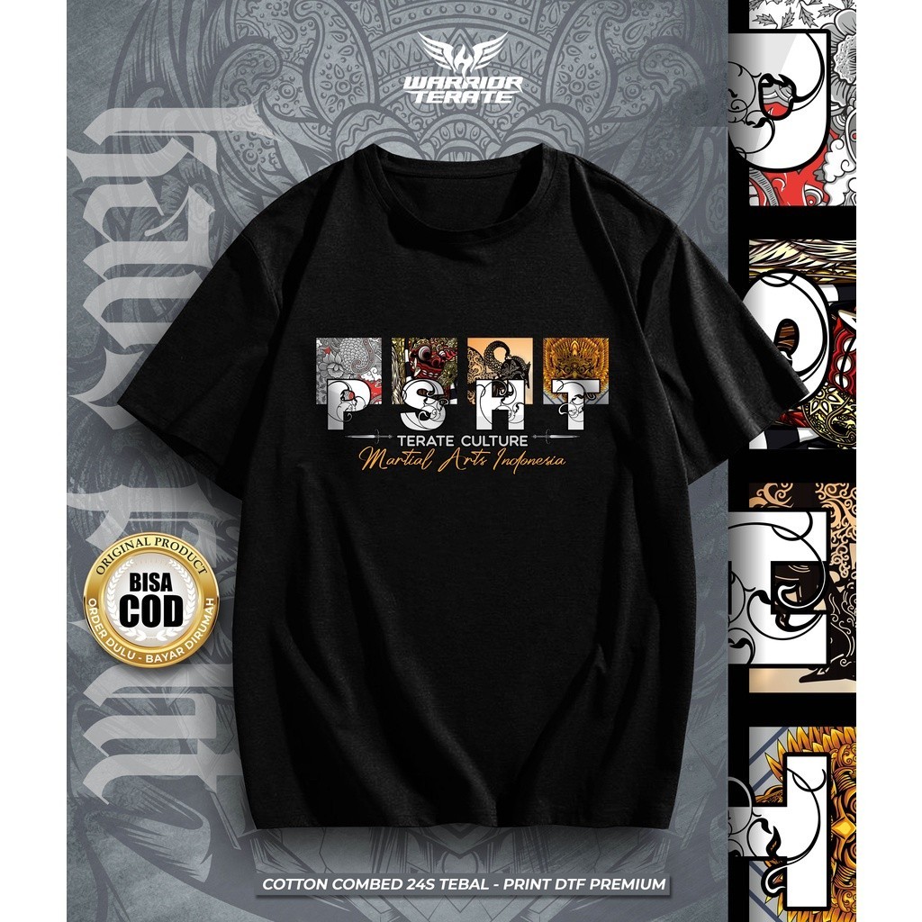 KAOS SH TERATE COTTON COMBED 24S (TEBAL & ADEM) - BISA COD BAYAR DITEMPAT - KAOS PSHT TERBARU WARRIO
