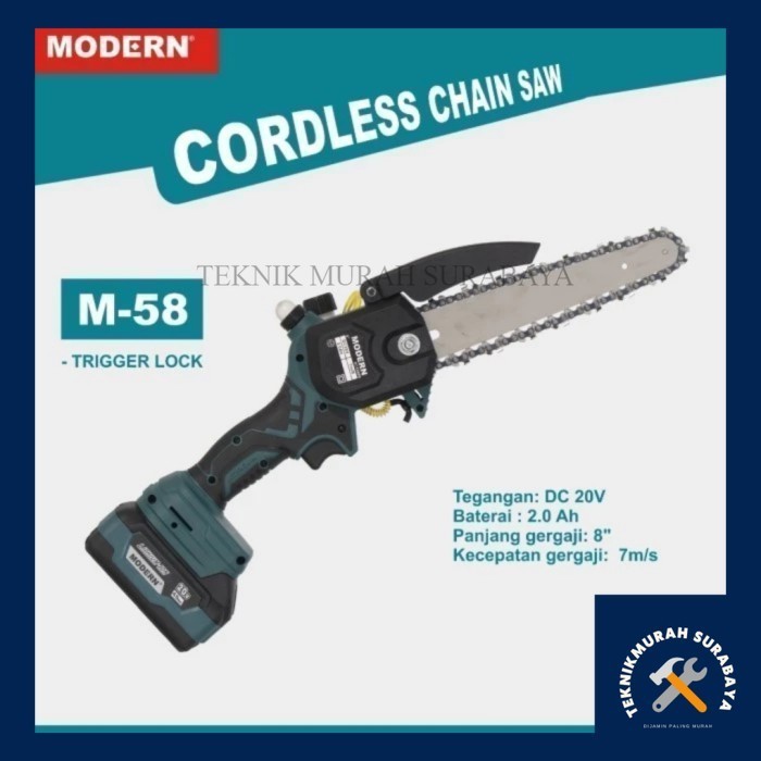 MODERN M-58 BRUSHLES MINI CORDLESS CHAINSAW 20 VOLT
