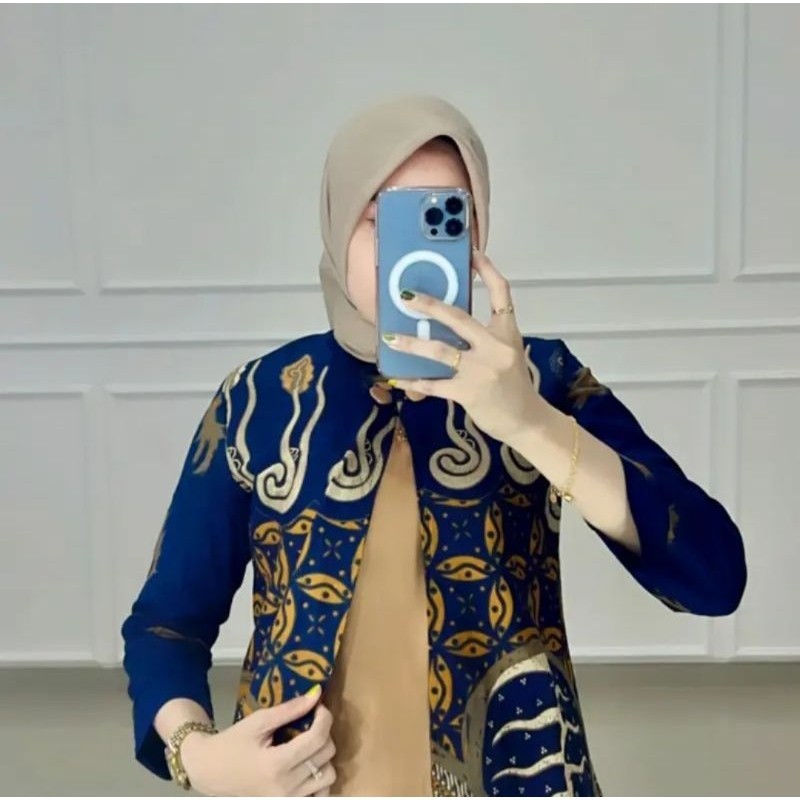 ATASAN BATIK WANITA MODERN BAJU BATIK KANTOR WANITA BATIK NEW BLUS SERAGAMAN[NAY BATIK]