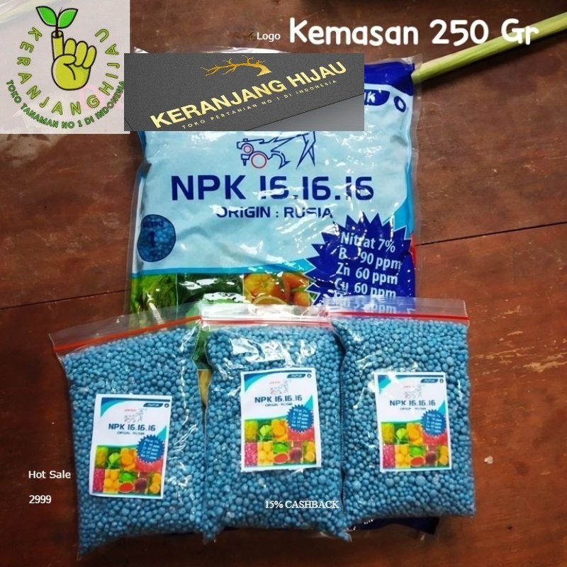 Pupuk NPK Mutiara 161616 pak tani Repack 250 Gram BEST QUALITY