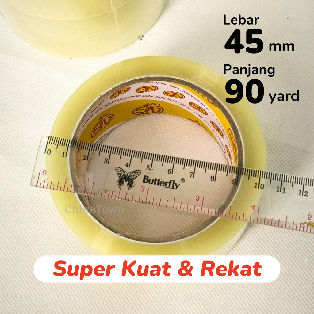

Lakban 45mm 90 yard OPP Tape 2 inch Isolasi Plakban Selotip Rekat Kuat