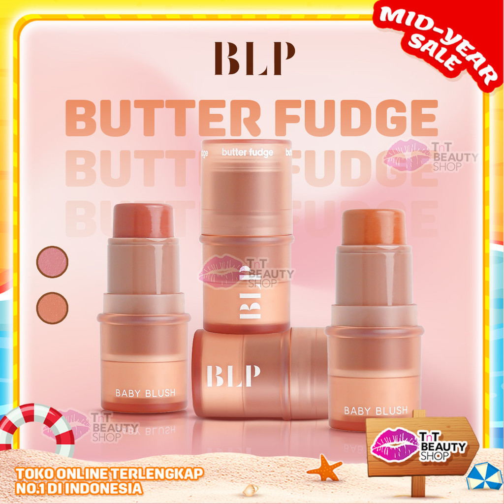 BLP Blush On Baby Blush 4.5gr - Butter Fudge Collection Cream Blush Perona Pipi Blush Stick Make Up 