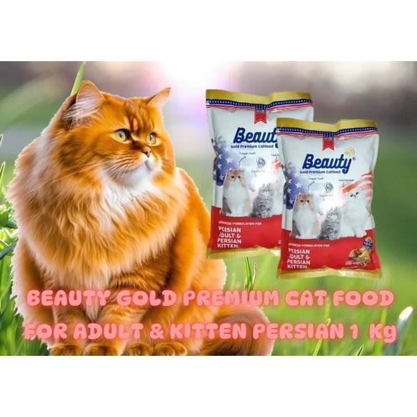 Premium Cat Food BEAUTY CAT GOLD PERSIAN 1 Kg For ADULT & KITTEN PERSIAN 1Kg
