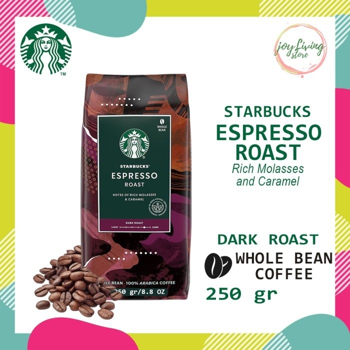 

Kopi Starbucks Whole Bean Espresso Dark Roast Coffee Sachet Bag 250 gr