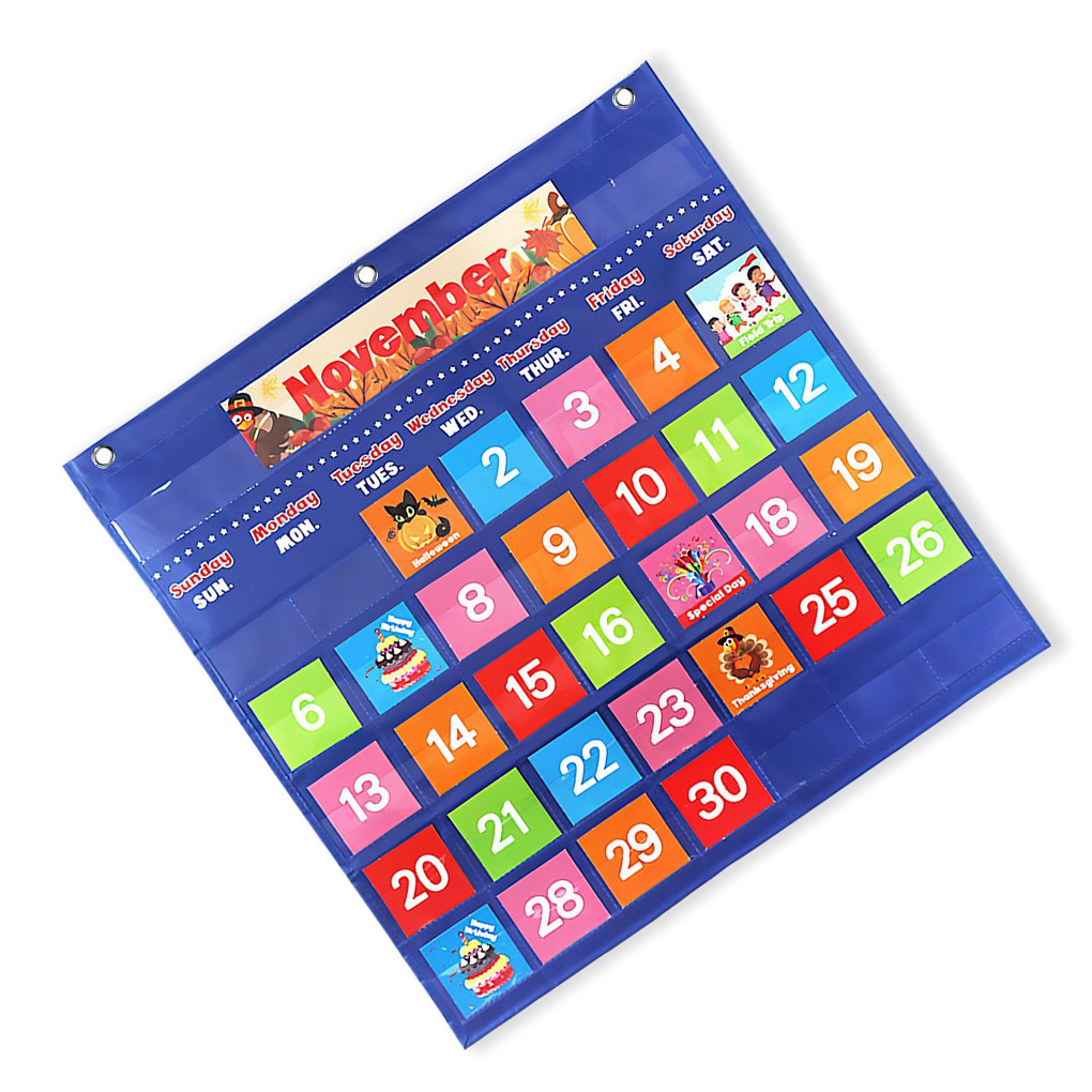 

Calendar Monthly Chart Teaching Aid Tool Hanging Bag Classroom Preschool