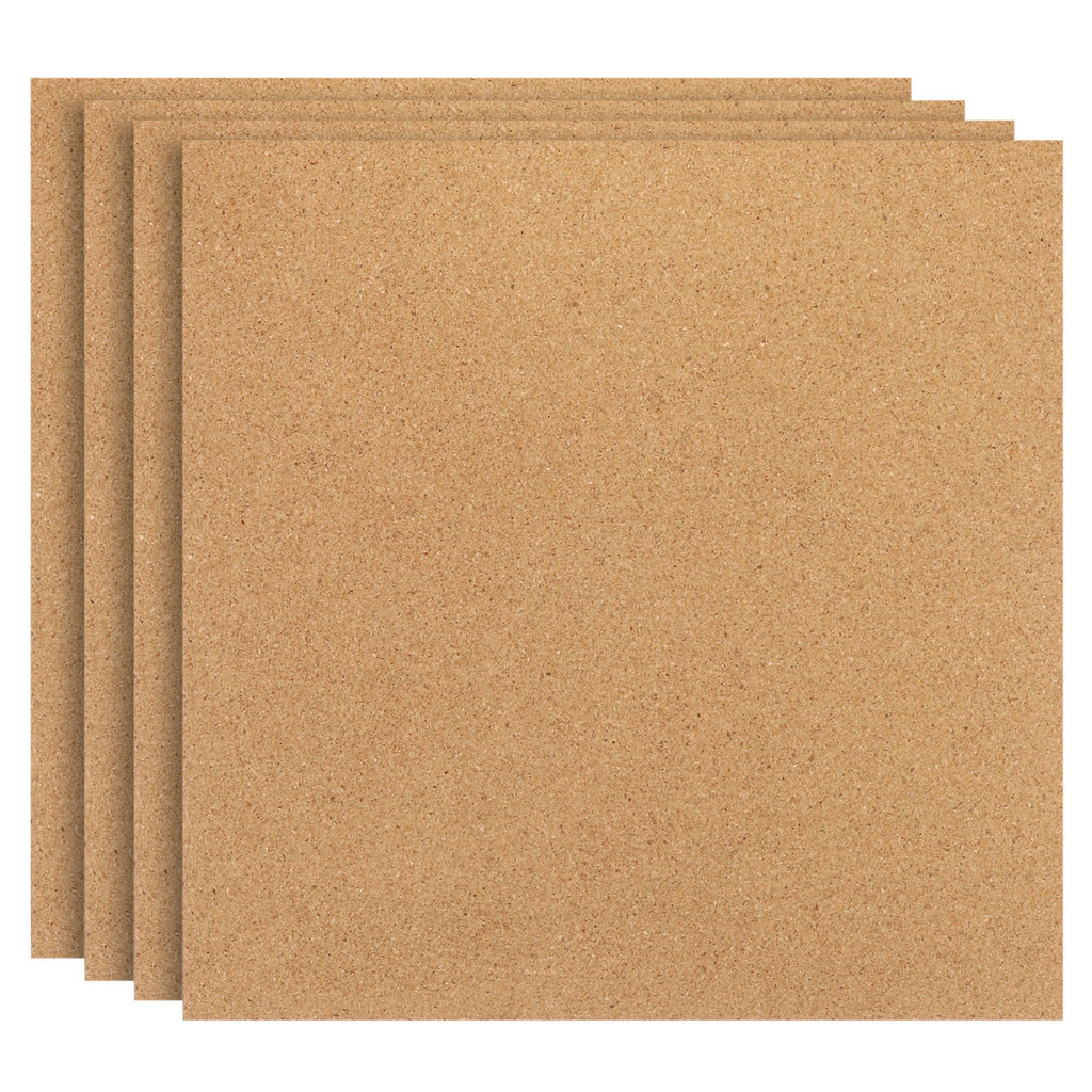 

4Pcs Cork Board Tile Self Adhesive Square Bulletin Board Message Board Display Corkboard for Wall Home Office Classroom DIY Wood