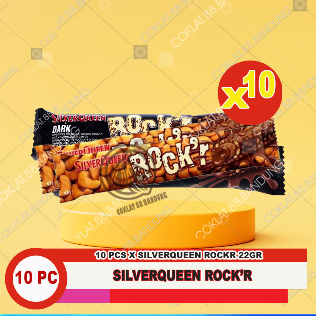 

SILVERQUEEN ROCK'R 10 PCS X 22GR MILK CHOCOLATE, COKLAT SILVER QUEEN ROCKR 22 GR X 10 PC DARK