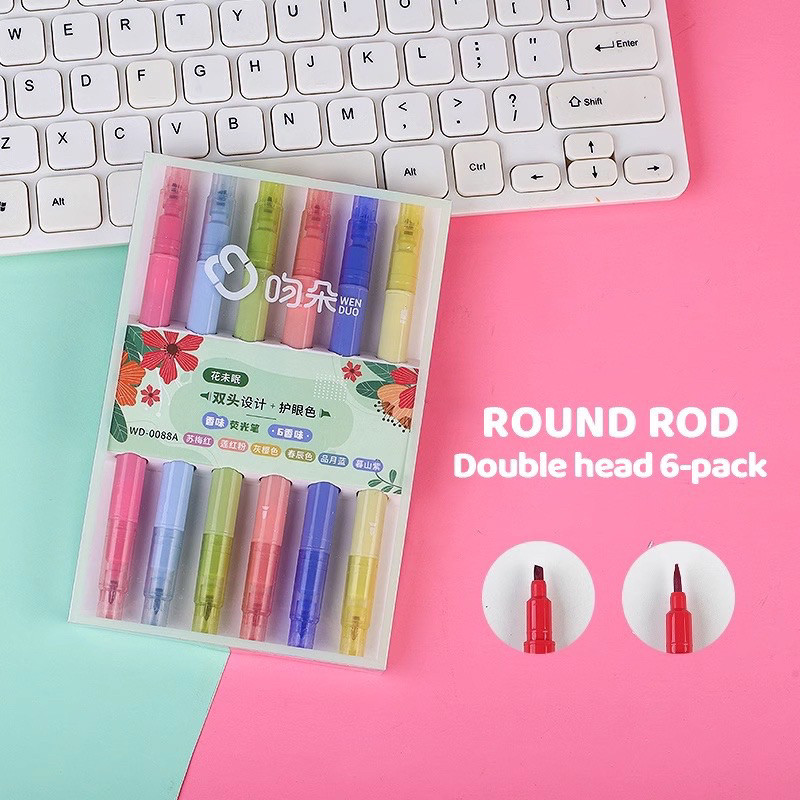 

Journamm.id 1 set isi 6 pcs highlighter half sugar warna pastel estetik soft color penanda bacaan