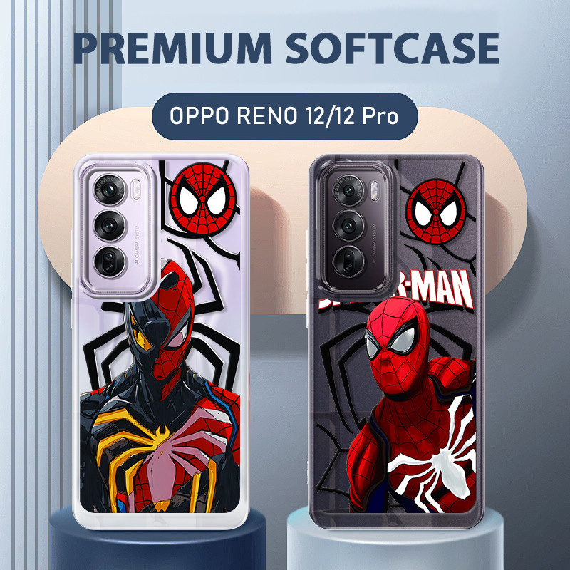 Spiderman Soft Case Oppo Reno 12 5g Lucu Terbaru Casing Opo Reno 12 Pro Case Hp Clear Nike Opoo Reno