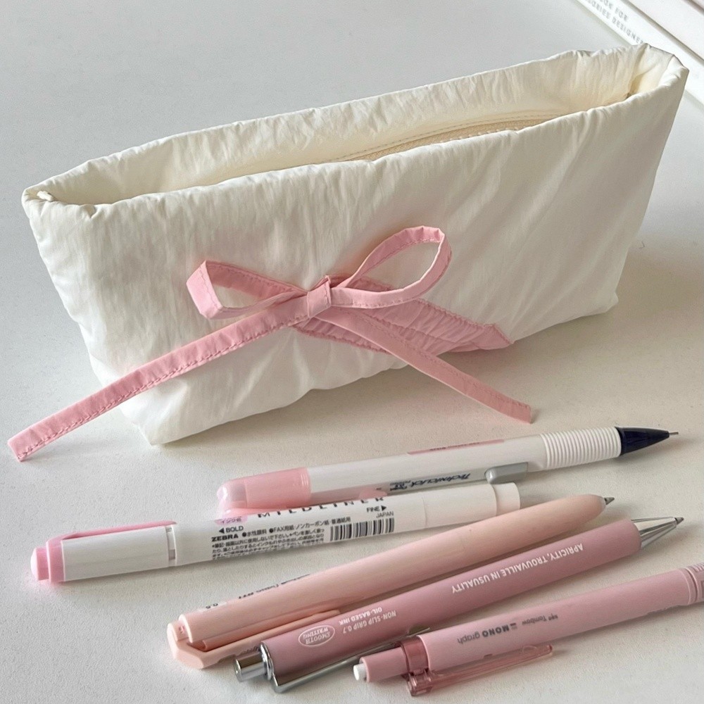 

Cute Bow Pencil Case For Student Girl Multi-function School Pencil Cases Large Capacity Pencil Storage Bag Stationery Organizer