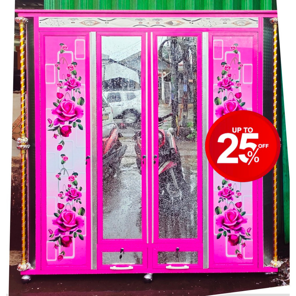 Lemari Gamis / Lemari pakaian 4Pintu Aluminium