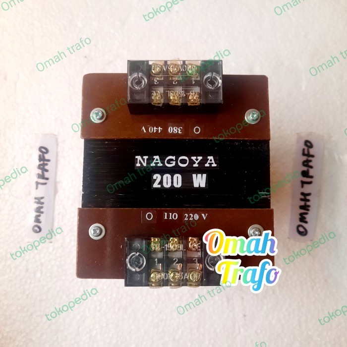 

trafo step up down isolasi 200 watt 380 440v/ 110 220v + terminal kaca