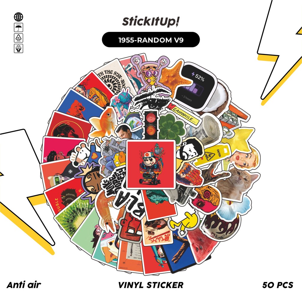 

COD✨ 50 Pcs Stiker Pack Random V13 Lucu Aesthetic Vynil Waterproof untuk Freebies Sticker Buku Journal Casing HP Laptop