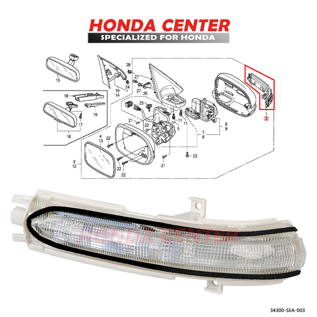 Lampu Spion Kiri Kanan Accord Cm5 2006 2007 Facelift
