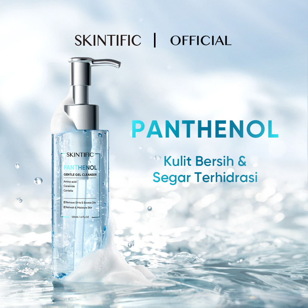 SKINTIFIC Panthenol Gentle Gel Cleanser 120ml | Facial Wash Acnes Face Wash Sabun Cuci Muka