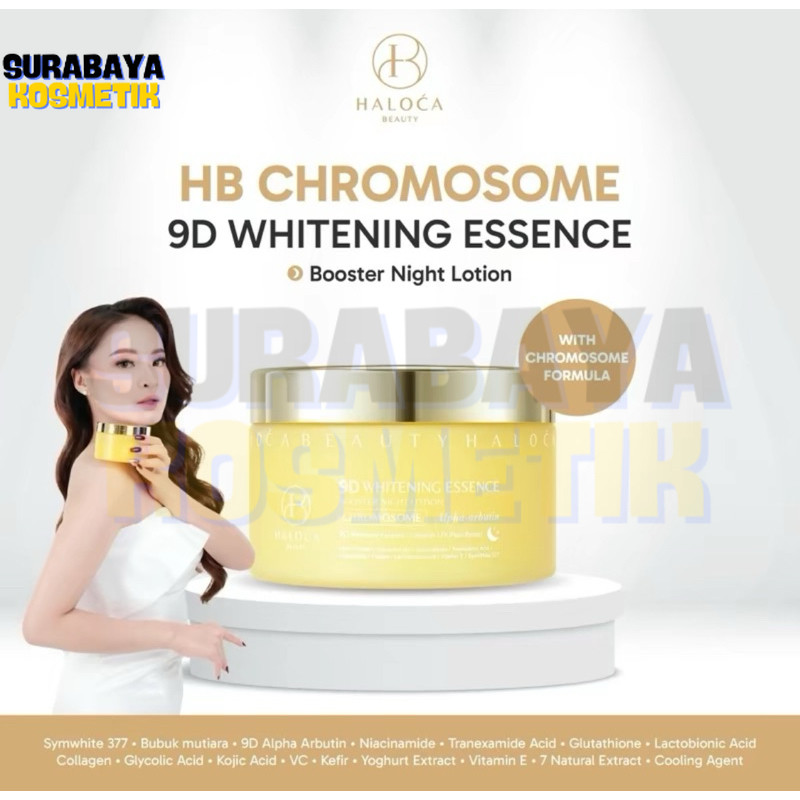 [ HALOCA BEAUTY ] HB CHROMOSOME 9D Whitening Essence Boster night Lotion pemutih Badan surabayakosme