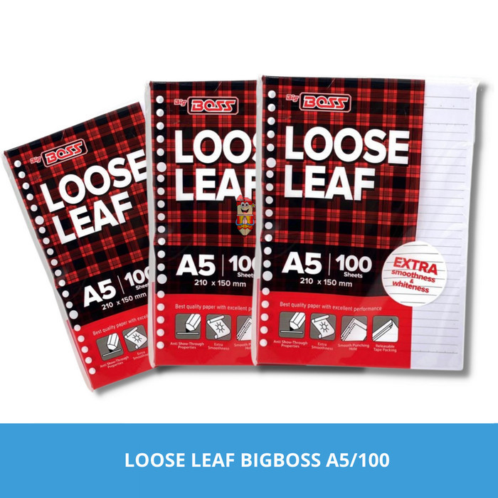 

Kertas Binder / Isi Binder / Refill Loose Leaf Big Boss A5 100 Sheets