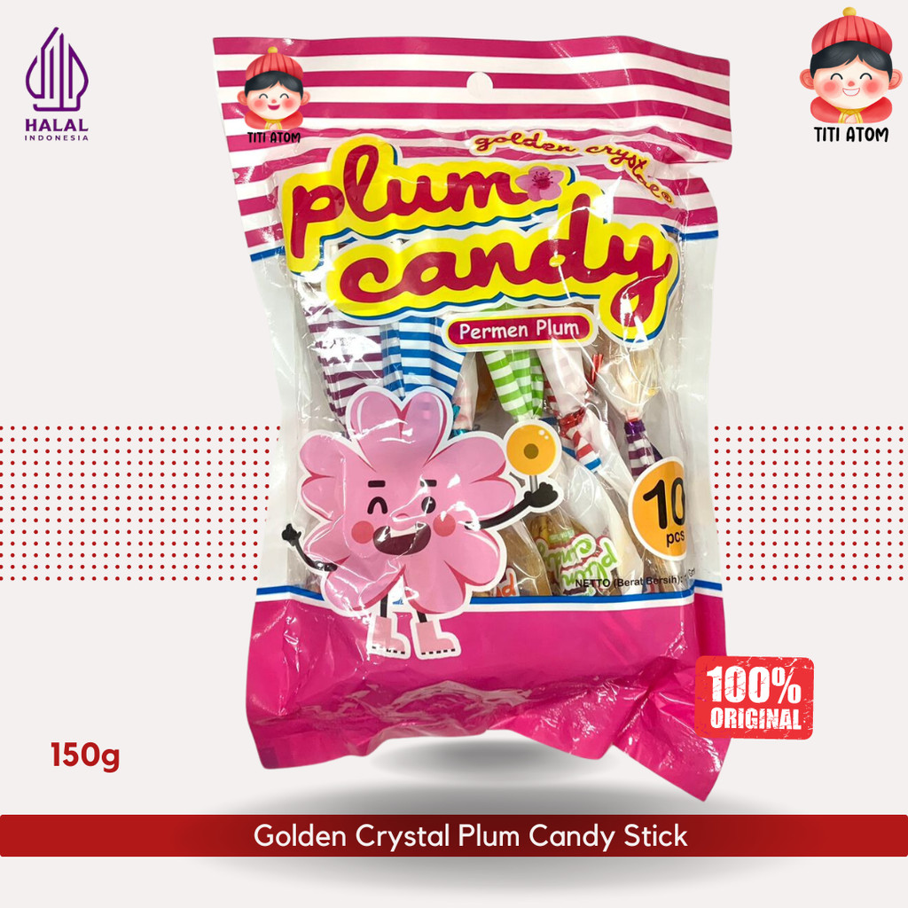 

Golden Crystal Plum Candy Permen Kiamboy Madu Stick Tangkai 150g - TTA
