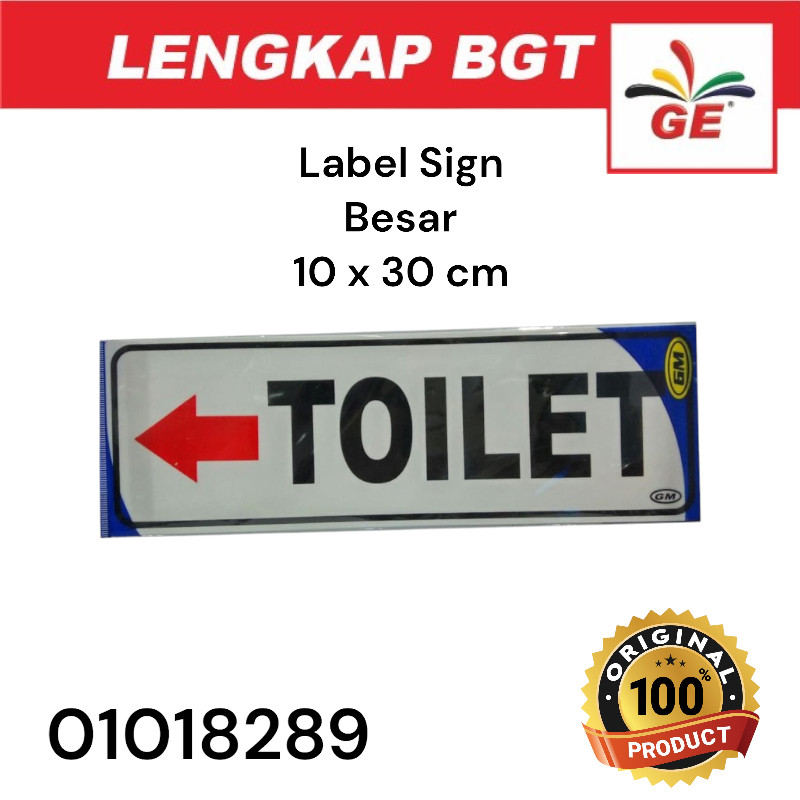 

GM Sign Tanda Label TOILET Panah ke Kiri Besar - 01018289