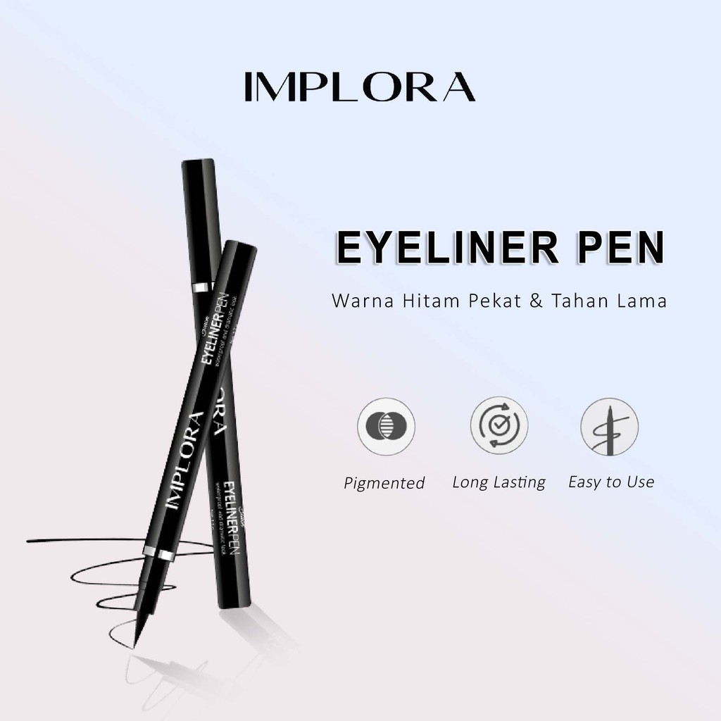 Implora Eyeliner Pen Warna Hitam Tahan Lama
