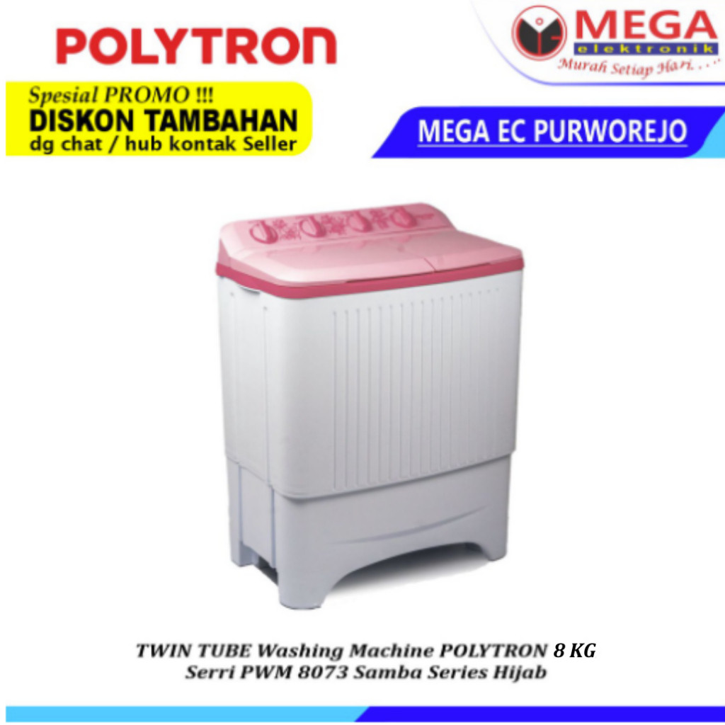 MESIN CUCI POLYTRON 2 TABUNG SERI PWM-8073 KAPASITAS 8KG PROMO