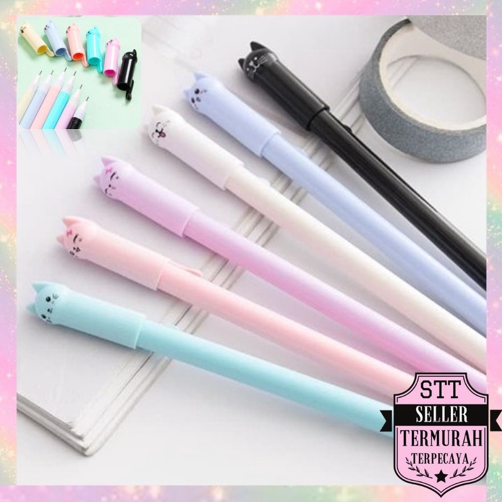

STT Pena Karakter Meow Kucing Lucu Pulpen Karakter Gel Imut Pulpen Gel Pena Murah