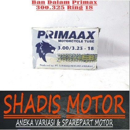 Ban Dalam Motor Merk Primax Ukuran 300/325 ( 90/90 100/80 )Ring 18