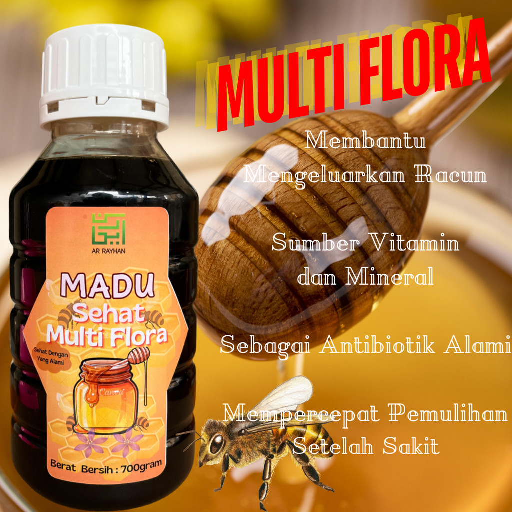 

Madu Sehat Multi Flora 700 Gram Ar Rayhan Madu Sehat Asli Nektar Bunga Madu Lokal Madu Manis Asli