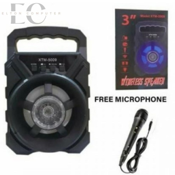 Speaker Bluetooth Karaoke + Mic XTM - 5009 / HF S339 | Speaker Bluetooth Portable 3" + Mic XTM - 500