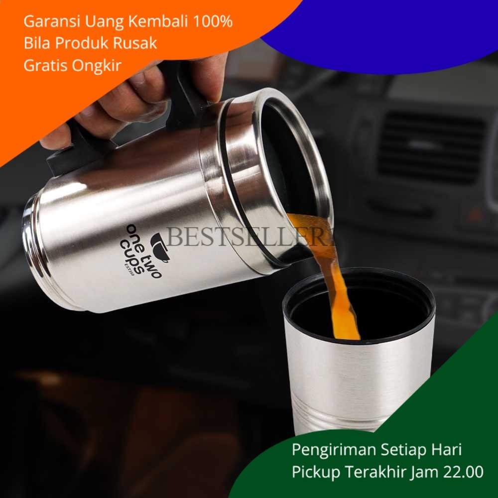Gelas Teko Listrik Mug Cangkir Pemanas Air Kopi Teh Di Mobil Portable Low Watt Elektrik Panas Portab