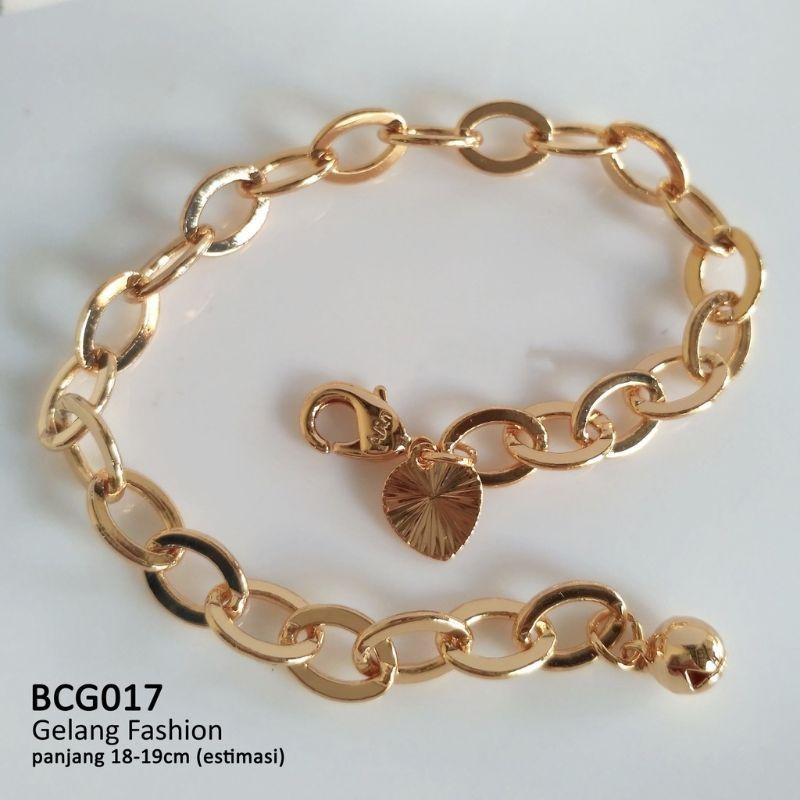 gelang tangan titanium rantai polos gold & silver Bracelets