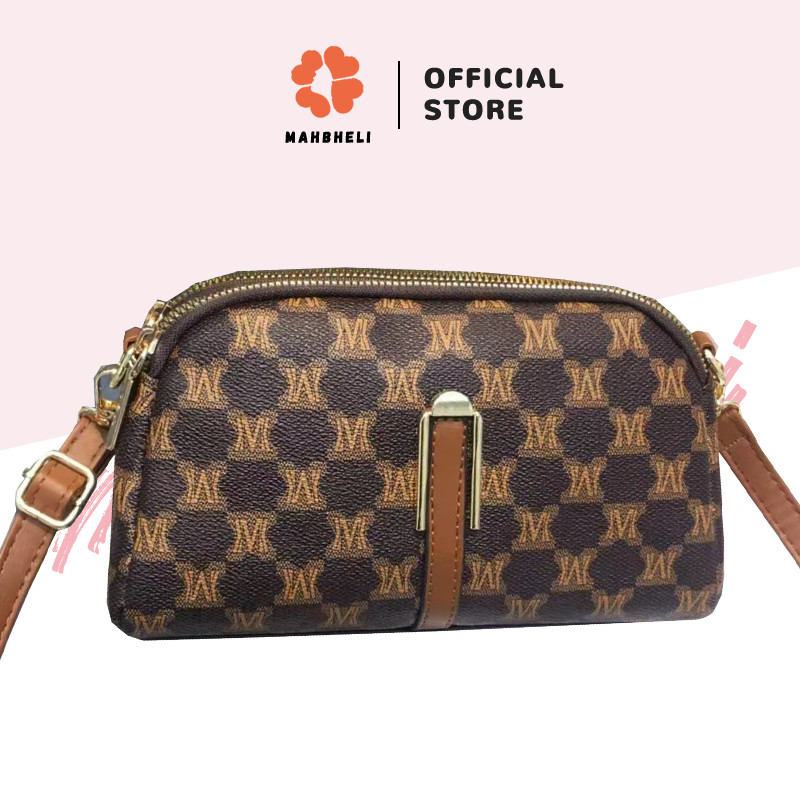 MAHBHELI.ya Tas Selempang Kulit Wanita Dompet Hp Cewek Rantai Luxury Mini Bag Tas Buat HP Dan Dompet