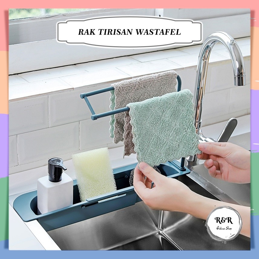 Tempat Spons Cuci Piring Lap Meja Dapur Wastafel Rak Tirisan Spon Kitchen Sponge Rag Rack