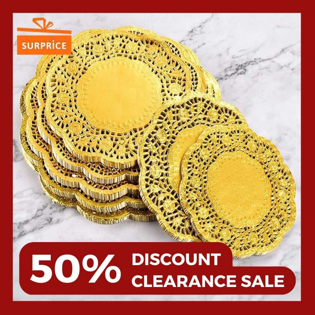 [MEGA SALE] Surprice Tatakan Kertas Kue Makanan (Isi 12pcs) / Paper Doyleys Doilies / Tatakan Kue An