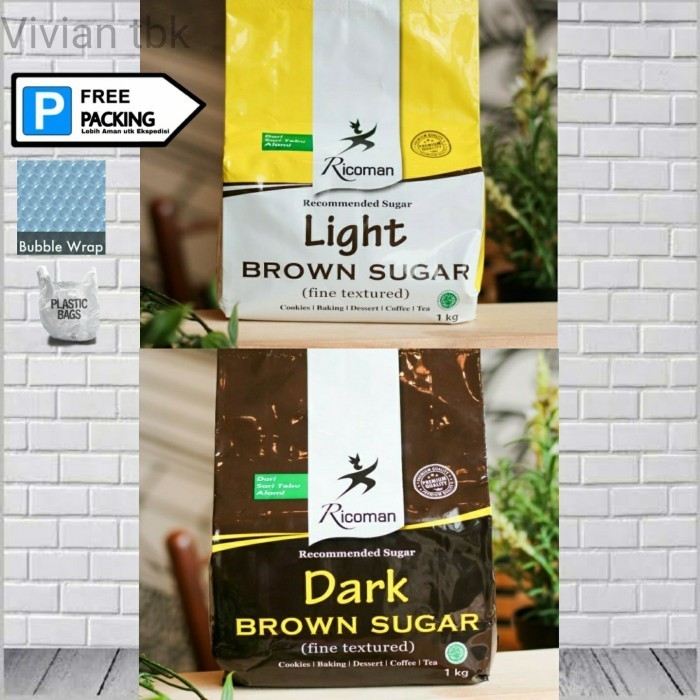 

vv Ricoman Light / Dark Brown Sugar 1kg READY GOSEND - DARK