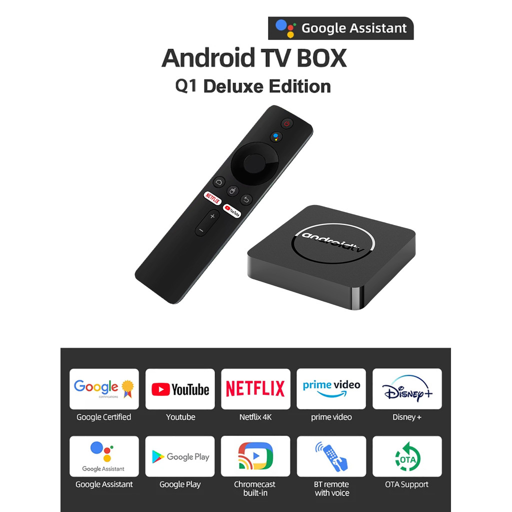 Android13 TV Box Netflix 4K Ultra HD AllwinnerH313 Google Certified Dolby Vision HDR10+2G16G Dual Wi