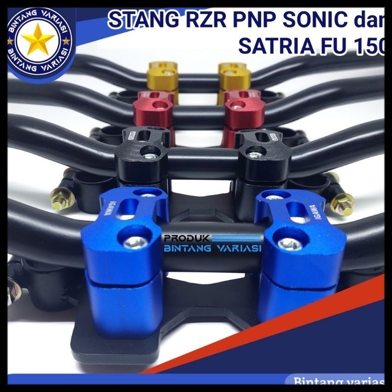 Stang Rzr Sonic dan Satria Fu plus Dudukan Stang Sonic Satria Fu | Breket Raiser Stang Rzr Satria Fu