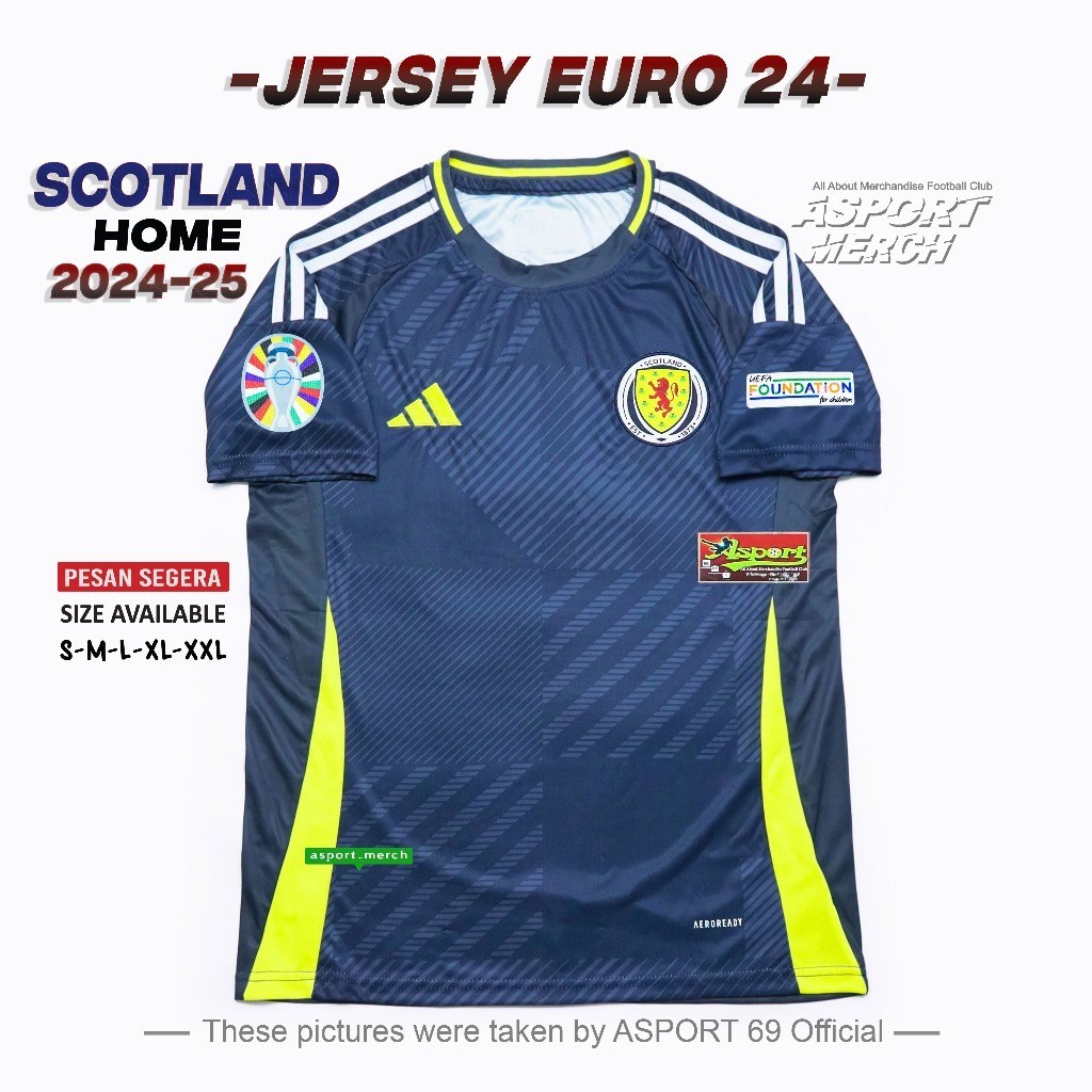 JERSEY BOLA SCOTLANDIA HOME EURO  2024 2025 GO