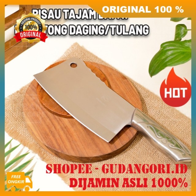Pisau Cincang Daging dan Tulang Pisau Pemotong Daging Super Tajam Pisau Daging Stainless ORIGINAL