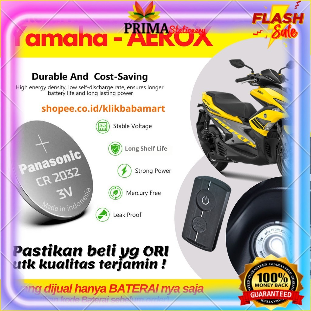 BATERAI REMOT MOTOR YAMAHA AEROX BATTERY REMOTE ALARM KUNCI ORIGINAL