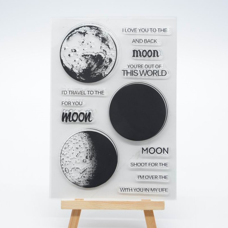

Moon Clear Stamp Rubber Clear Stamp for Card Making Decoration and Scrampbooking