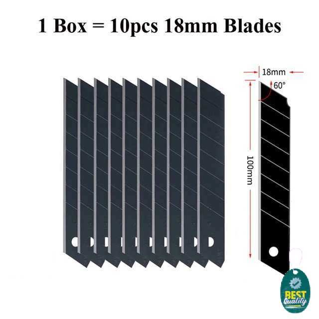 

DELI Mata Pisau Cutter Knife Blade Alloy Steel SK4 18mm 10 PCS - DL-DP183
